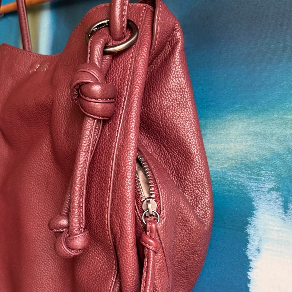 VINCE CAMUTO Pebbled Leather Shoulder Bag, Burgundy - Picture 3 of 9